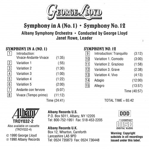 Symphonies No 1 & No 12